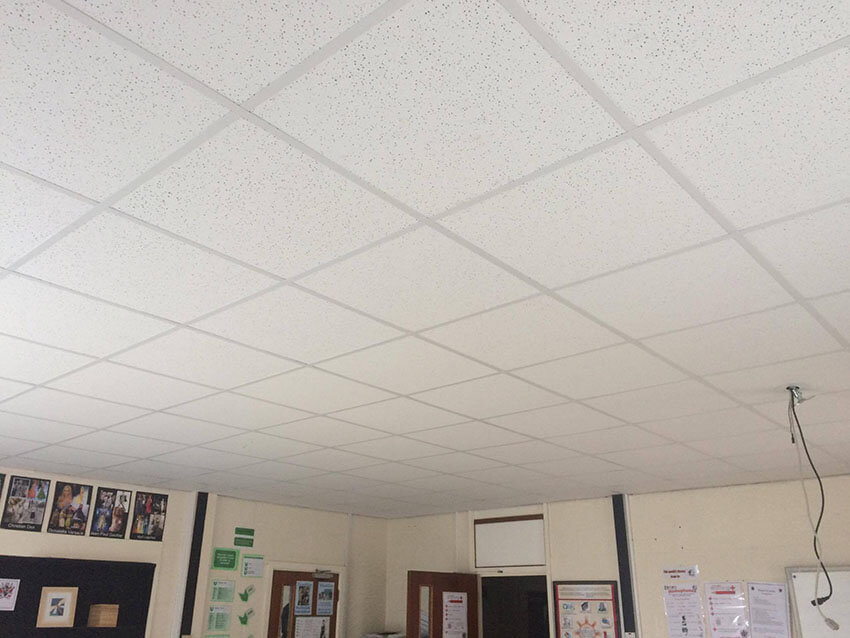 suspended ceiling in a classroom
